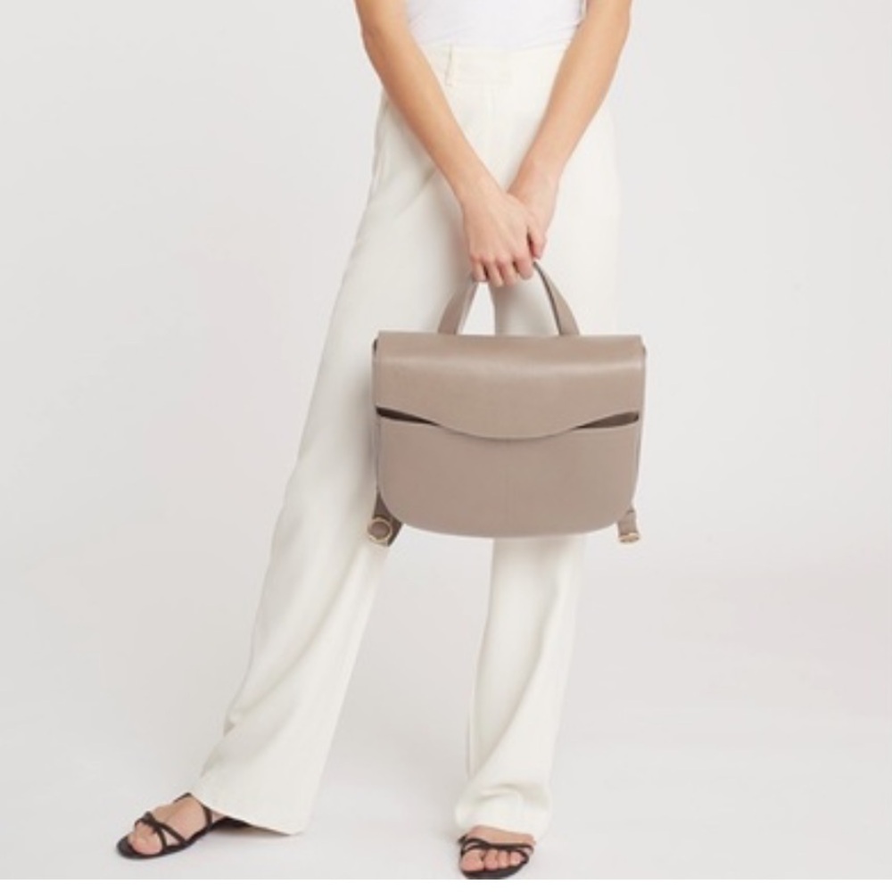 EUC Cuyana Convertible Satchel 13-inch in Stone Leather